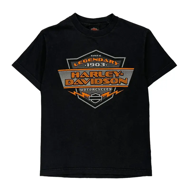 Southern Thunder Harley Davidson Graphic T-Shirt - XS Black Cotton