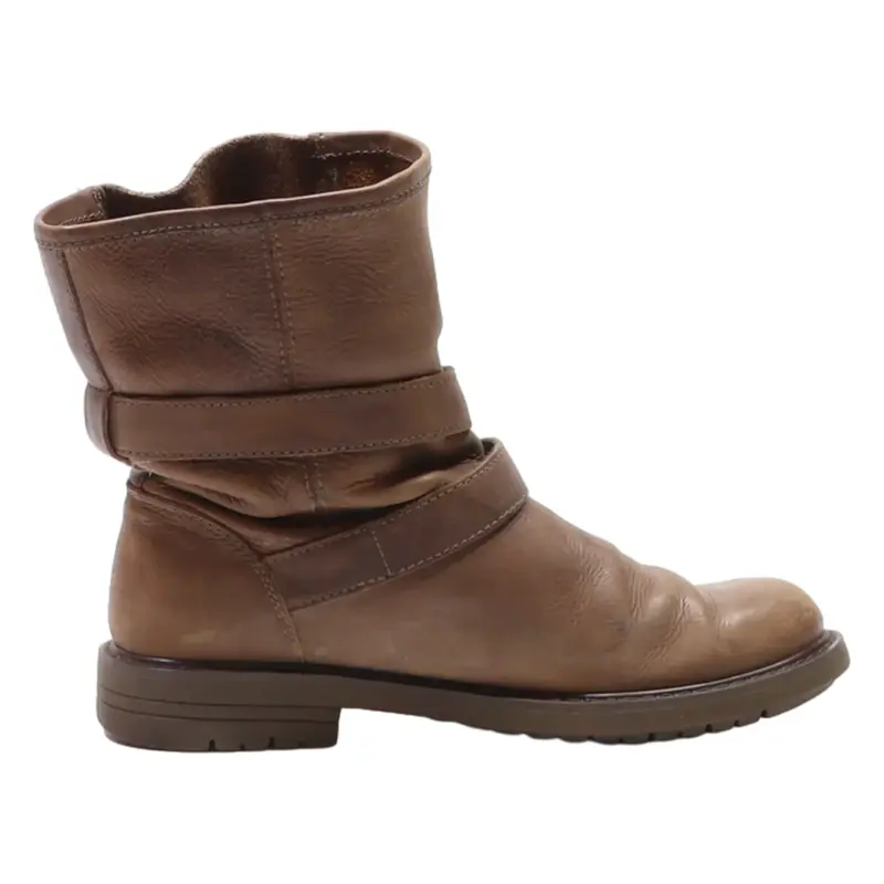 CAT Biker Boots Brown Leather Womens UK 4