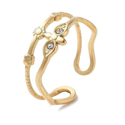 304 Stainless Steel Open Cuff Rings for Women