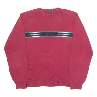 NAUTICA Mens Jumper Maroon Tight Knit XL