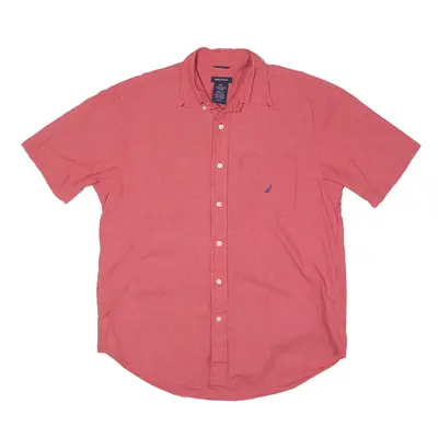 NAUTICA Shirt Red Check Short Sleeve Mens L