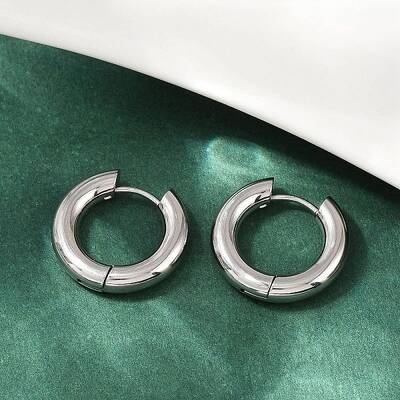 202 Stainless Steel Polishing Hoop Earrings