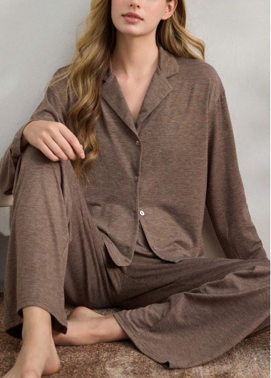 Modlily Gray Brown Long Sleeve Lounge Top and Pants - S