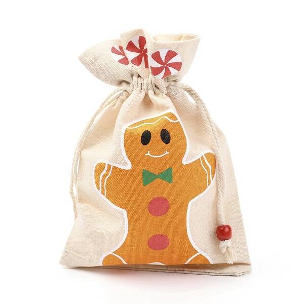 Christmas Theme Cotton Fabric Cloth Bag