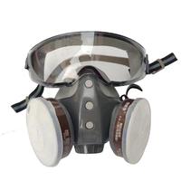 Reusable Respirator, Anti-virus Integrated Mask, Paint Spray Dust Mask with Goggles, Chemical Exposure Respirator for Home, O...