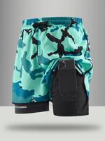 Men's Regular Fit Camo Print 2-in-1 Shorts, Casual Comfy Breathable Shorts for Summer, Men's Bottoms for Daily Wear, Loungewe...