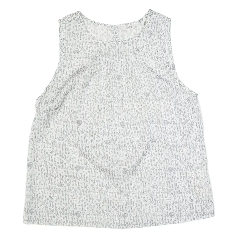 JACK WILLS Womens Printed Vest Cream Sleeveless Crazy Pattern UK 8