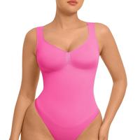 FeelinGirl Women's Seamless Sleeveless Thong Bodysuit for Tops and Comfortable for  Lady  Soft  Womenswear Basic