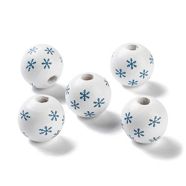 Printed Wood European Beads
