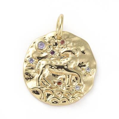Brass Micro Pave Cubic Zirconia Pendants