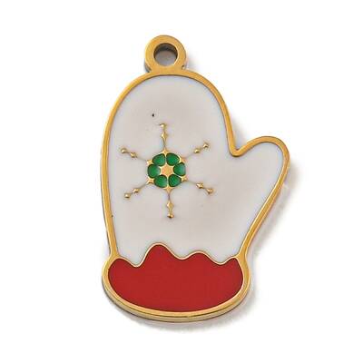 Christmas Theme 304 Stainless Steel Enamel Charms