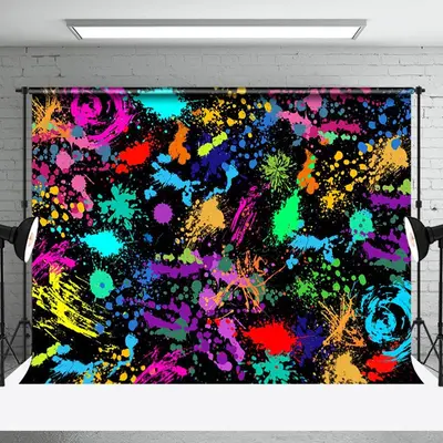 Graffiti Colorful Splash Pattern Party Backdrop - Aperturee