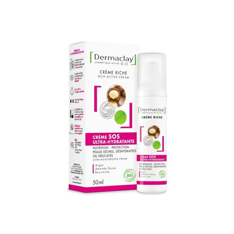 Dermaclay Sos. Creams Ultra Organic Day Moisturizer 50ml