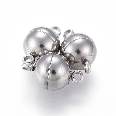 Tarnish Resistant 201 Stainless Steel Magnetic Clasps with Loops