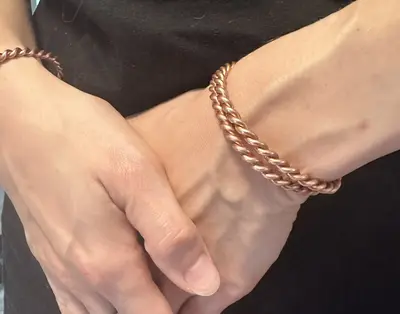 Copper Tensor Ring Bracelet - 11AWG Sacred Cubit Energy Enhancing Jewelry for Spiritual Well-being & Balance Trendy Stack Ban...