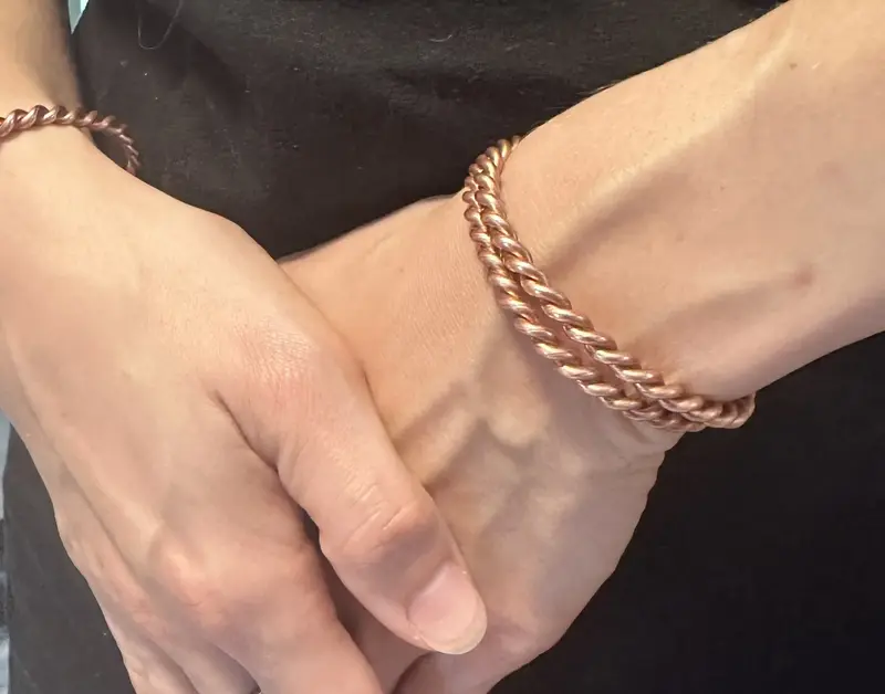 Copper Tensor Ring Bracelet - 11AWG Sacred Cubit Energy Enhancing Jewelry for Spiritual Well-being & Balance Trendy Stack Ban...