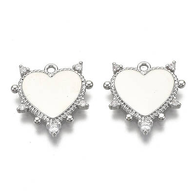 Brass Micro Pave Clear Cubic Zirconia Pendants