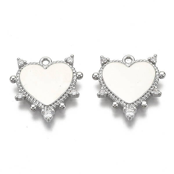 Brass Micro Pave Clear Cubic Zirconia Pendants