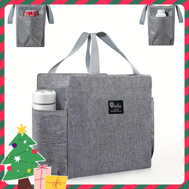 Large Capacity Cooler Bag, 1 Count Waterproof Portable Zipper Lunch Bag, Durable Outdoor Picnic Food Storage Bag