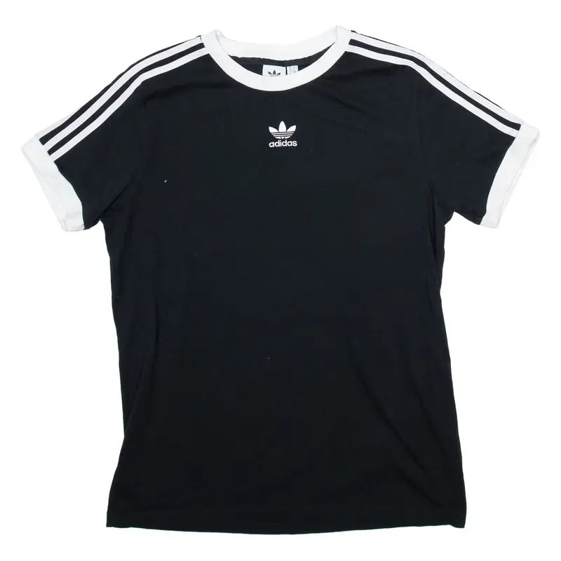 ADIDAS Womens T-Shirt Black UK 10