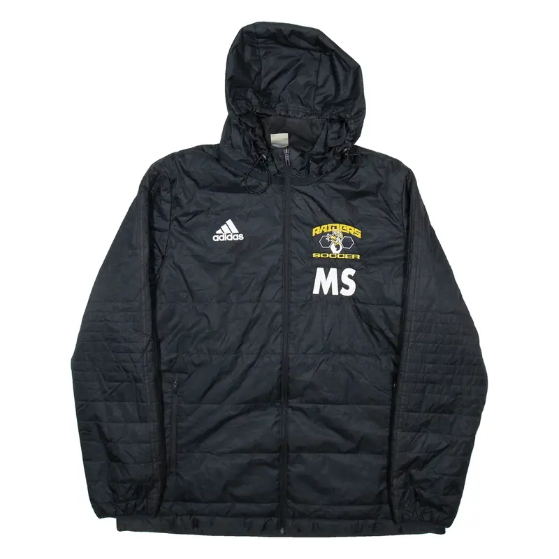 ADIDAS Raiders Soccer Mens Raincoat Black Hooded XL