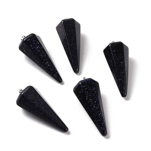 Synthetic Blue Goldstone Pendants