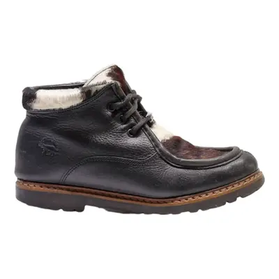 MICHEL JORDI Lace-Up Boots Black Leather Mens UK 6.5