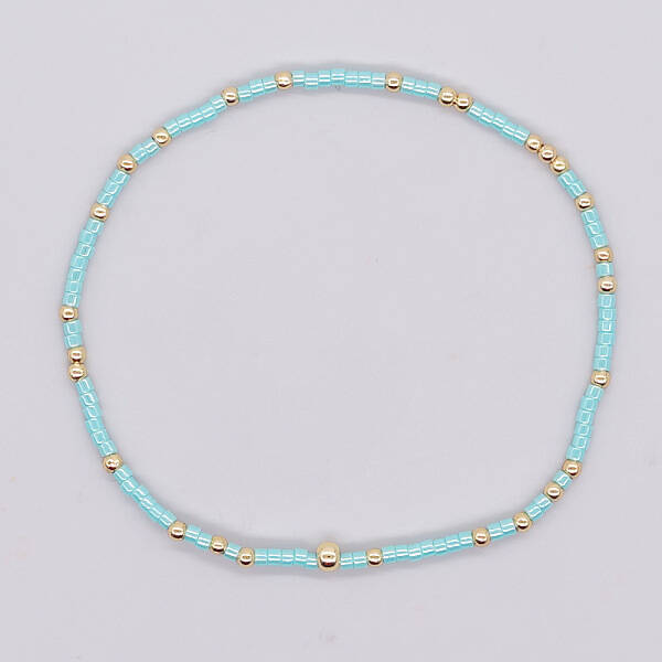 Bohemian Style Rainbow Glass & Brass Beaded Handmade Fashion Women's Bracelet