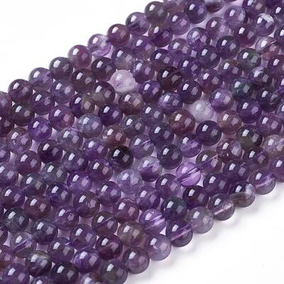 Natural Amethyst Round Bead Strands