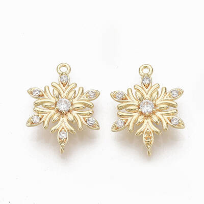 Brass Micro Pave Clear Cubic Zirconia Links