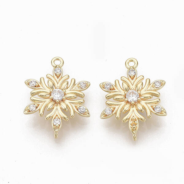 Brass Micro Pave Clear Cubic Zirconia Links