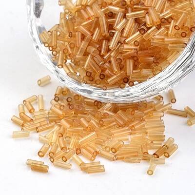 Transparent Colours Round Hole Glass Bugle Beads