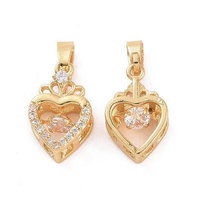 Brass Micro Pave Clear Cubic Zirconia Pendants