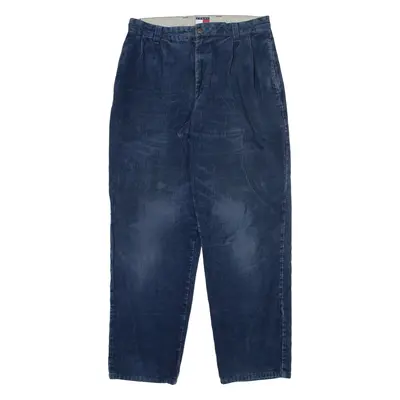 BEVERLY HILLS POLO CLUB Mens Corduroy Trousers Blue Relaxed Straight W32 L32