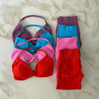sports bra multi pack Women Strappy Yoga Bra High Waist Workout Scrunch Shorts Sports Suit Fitness Clothes Seamless Yoga Set ...