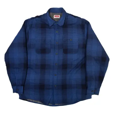 WRANGLER Mens Lumberjack Shirt Blue Check Long Sleeve L