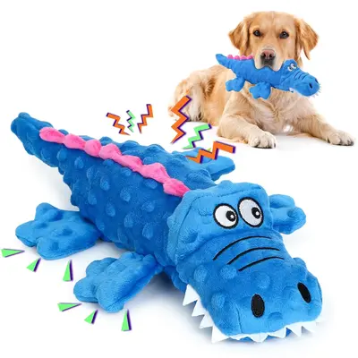 Okoan Unbreakable Sturdy Alligator Dog Toy for Heavy Chewers, Unbreakable Stuffed Plush Dog Toy for Aggressive Chewers. plush...