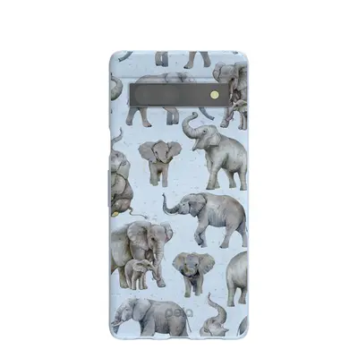 Powder Blue Elephant Parade Google Pixel 7a Case