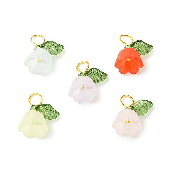 Frosted Acrylic Flower Pendants