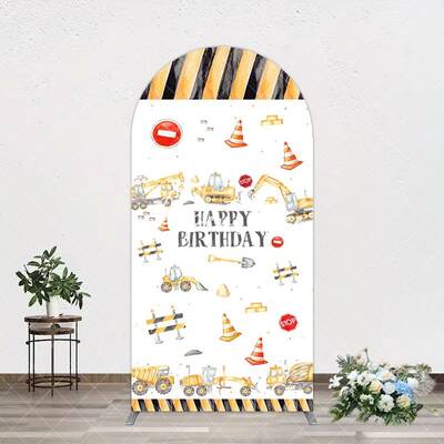 Aperturee Construction Maintenance Birthday Arch Backdrop, 1.6X4FT(0.5X1.2M), 38.18 USD, arch backdrop kit, GLH0E848-A