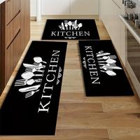 Kitchen Tableware Pattern Mat (3 Counts/set), Casual Non-slip Kitchen Rug, Decorative Area Rug, Kitchen Runner Rug, Floor Mat...