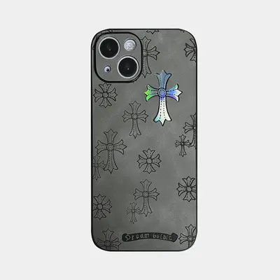 Suitable for iPhone 16 15 14 13 12 11 Pro Max premium leather cross shock resistant phone case, iPhone 16 Plus gradient cross...