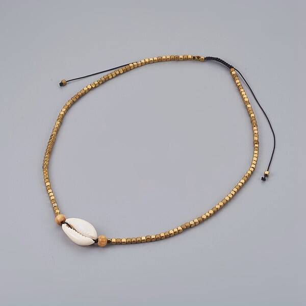 Adjustable Electroplate Non-magnetic Hematite Beaded Necklaces