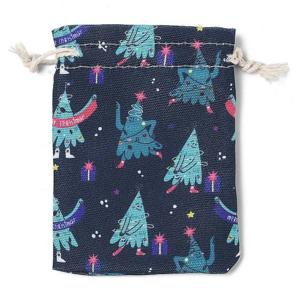 Christmas Theme Cloth Printed Storage Bags
