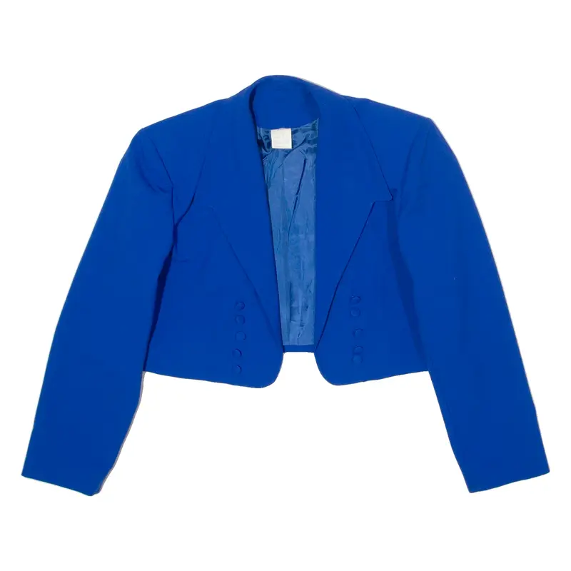 Womens Blazer Jacket Blue 80s L