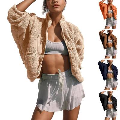 Women's Fuzzy Sherpa Fleece Jacket, Warm Button-Down Winter Coat for Fall & Daily Wear