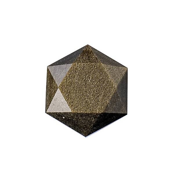Natural Golden Sheen Obsidian  Healing Star of David Ornament