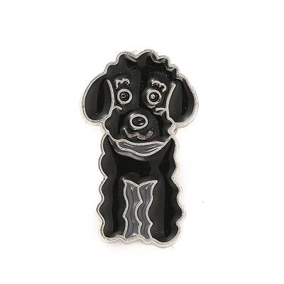Dog Enamel Pin with Brass Butterfly Clutches