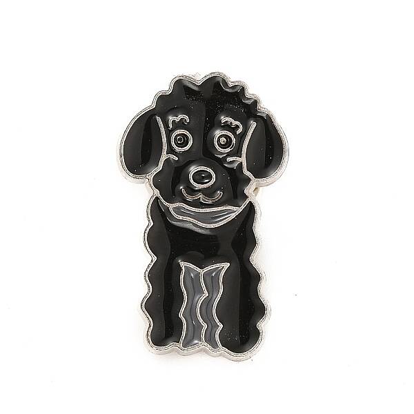 Dog Enamel Pin with Brass Butterfly Clutches