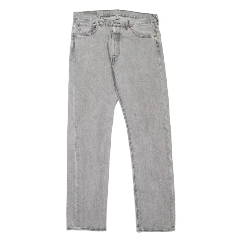 LEVI'S 501 Jeans Mens Grey Regular Straight W32 L32